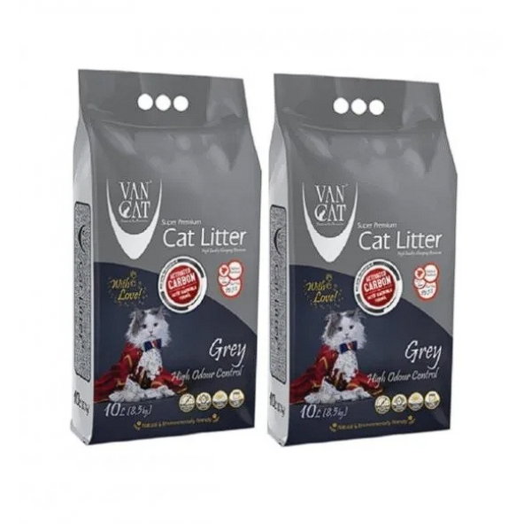 Vancat Aktif Karbon Kokusuz Kedi Kumu 10 Lt x 2 Adet