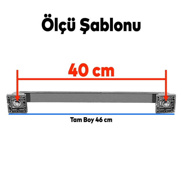 Bersel Sürgülü Kapı Çekme Kolu Tutma Kulpu Kulbu Çelik Dış Kapı Tutamağı Kol Siyah 40 Cm - 4
