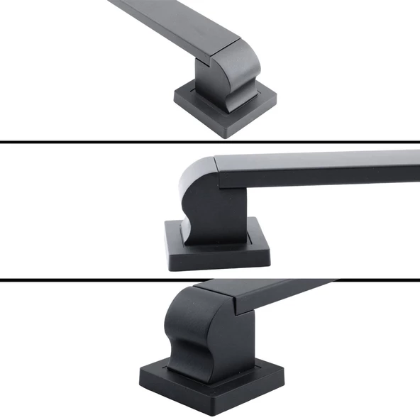 Bersel Sürgülü Kapı Çekme Kolu Tutma Kulpu Kulbu Çelik Dış Kapı Tutamağı Kol Siyah 60 Cm - Resim 3