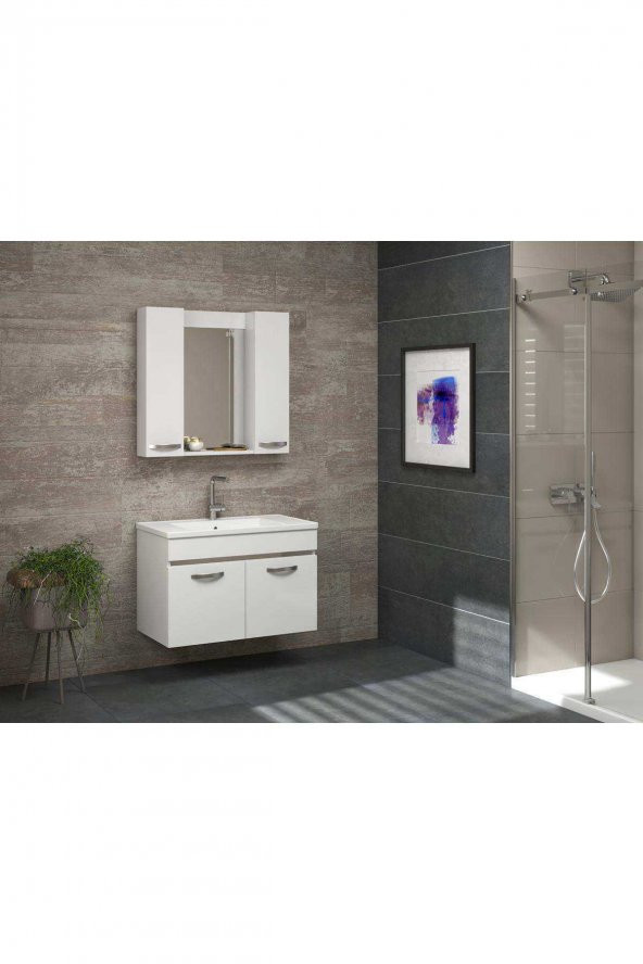 SAFİR BEYAZ 80 cm Banyo Takımı-- HAZIR KURULU - 4