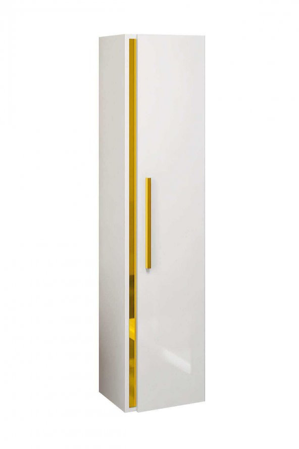 Alfa Banyo YENİ GOLD MDF BEYAZ 140 cm Boy Dolabı - Resim 4