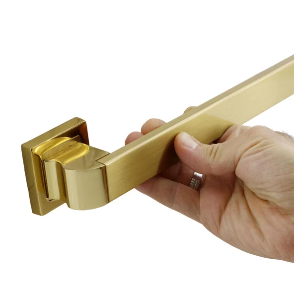 Bersel Sürgülü Kapı Çekme Kolu Tutma Kulpu Kulbu Çelik Dış Kapı Tutamağı Gold Altın 50 Cm - Resim 6