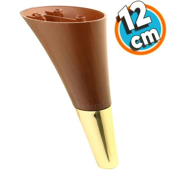 Mobilya Kanepe Sehpa TV Ünitesi Baza Koltuk Ayağı Kahverengi Gold Renk 12 cm Ayak - 1