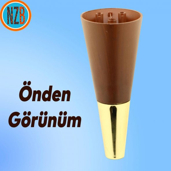 Mobilya Kanepe Sehpa TV Ünitesi Baza Koltuk Ayağı Kahverengi Gold Renk 12 cm Ayak - 3