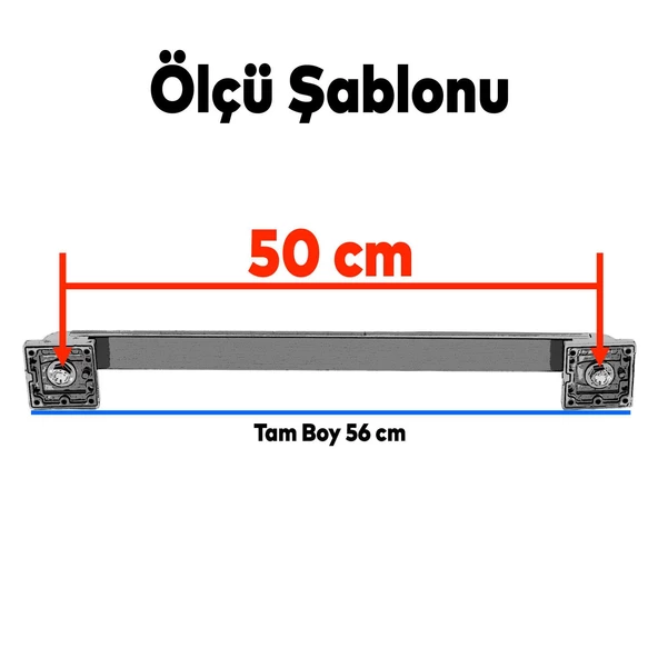 Bersel Sürgülü Kapı Çekme Kolu Tutma Kulpu Kulbu Çelik Dış Kapı Tutamağı Gold Altın 50 Cm - Resim 4