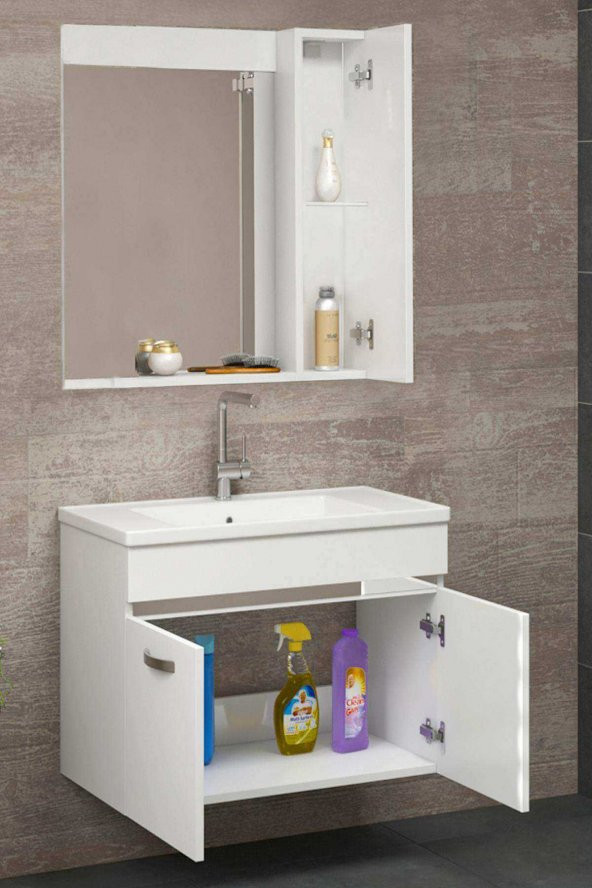 SAFİR BEYAZ 65 cm MDF Banyo Takımı-TAMAMI MDF - HAZIR KURULU - 2