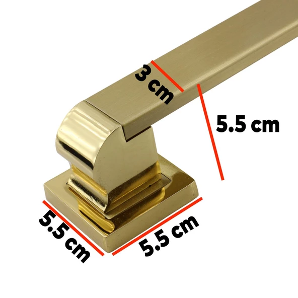 Bersel Sürgülü Kapı Çekme Kolu Tutma Kulpu Kulbu Çelik Dış Kapı Tutamağı Gold Altın 60 Cm - 5