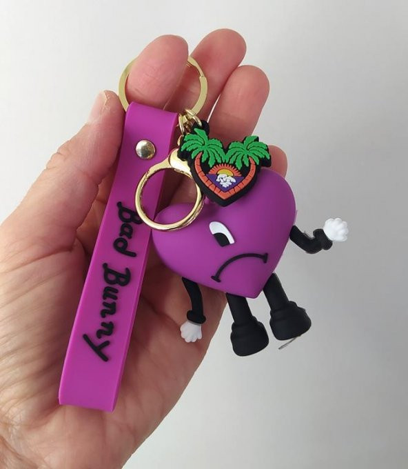 Anahtarlık Anime Bad Bunny Kötü Bunny Silikon Anahtarlık Çanta Süsü Oyuncak Aksesuar Araba Süsü - 2