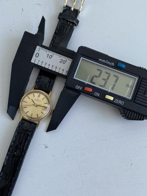 Eterna 23.7 mm Deri Kordon 14K Altın Kadın Kol Saati 2.El - 9
