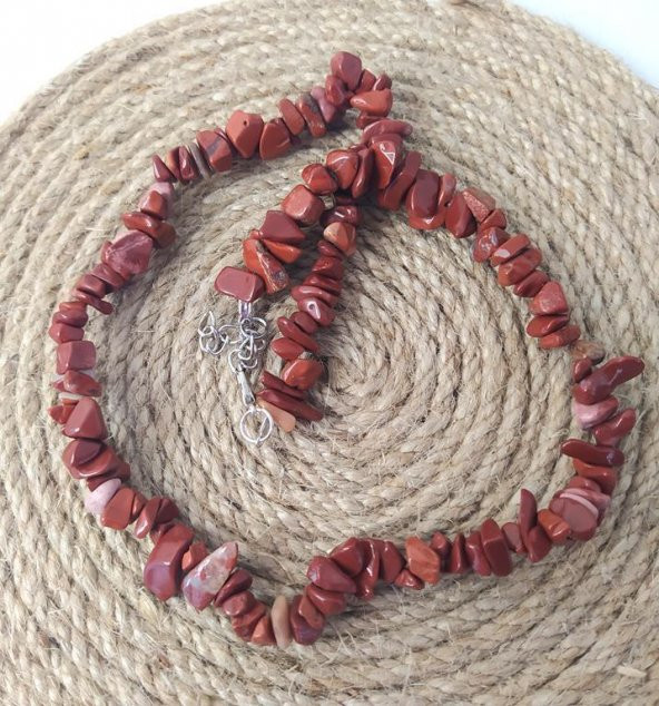 Kolye Kırık Kahverengi Yıldız Doğal Taş Kolye Gerdanlık Çakra Enerji Takı - Resim 2