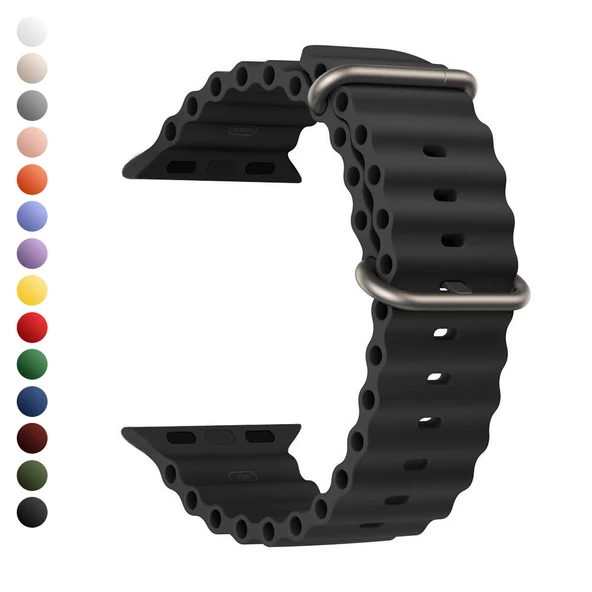 FitCase Apple Watch 42/44/45/49 mm Uyumlu Ocean Silikon Kordon