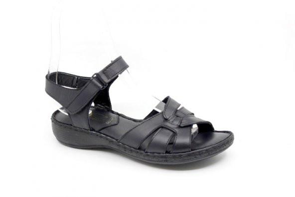 Zerhan C221 Kadın Hakiki Deri Cırtlı Yumuşak Taban Comfort Sandalet Ayakkabı - 3