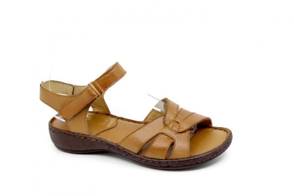Zerhan C221 Kadın Hakiki Deri Cırtlı Yumuşak Taban Comfort Sandalet Ayakkabı - 6