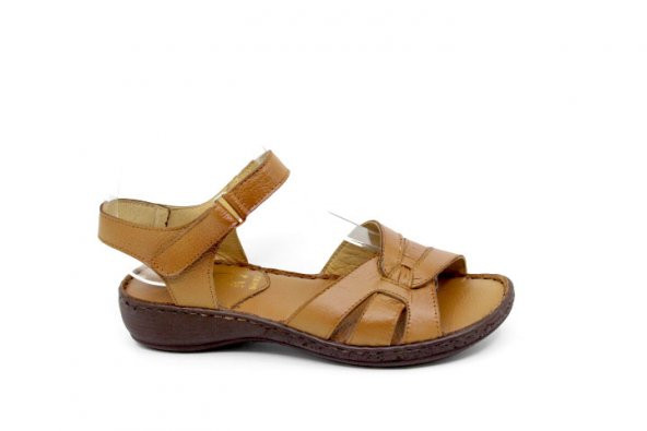 Zerhan C221 Kadın Hakiki Deri Cırtlı Yumuşak Taban Comfort Sandalet Ayakkabı - 7