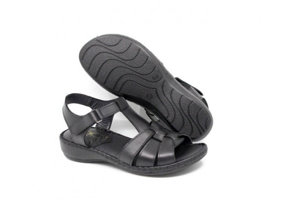 Zerhan C221 Kadın Hakiki Deri Cırtlı Yumuşak Taban Comfort Sandalet Ayakkabı - 8