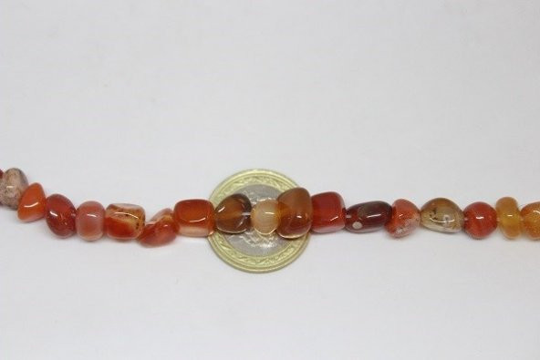 Akik Kahverengi Alacalı 8-10mm Tımbıl Doğal TaşlarAdet - Resim 2