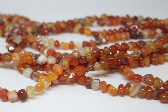 Akik Kahverengi Alacalı 8-10mm Tımbıl Doğal TaşlarAdet - Resim 4