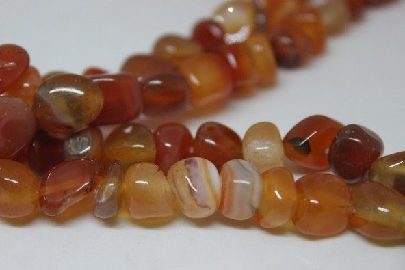 Akik Kahverengi Alacalı 8-10mm Tımbıl Doğal TaşlarAdet - Resim 5