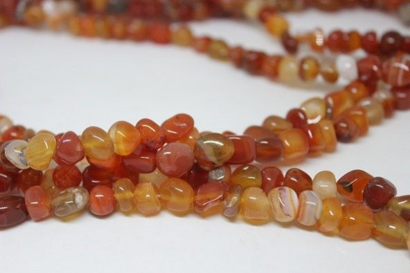 Akik Kahverengi Alacalı 8-10mm Tımbıl Doğal TaşlarAdet - Resim 6