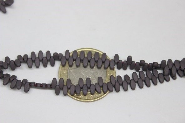 Hematit Taşı Çift Delikli/10 Adet (17505-1) ürün görseli