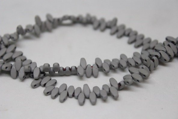 Hematit Taşı Çift Delikli/10 Adet (17495-1) - Resim 5