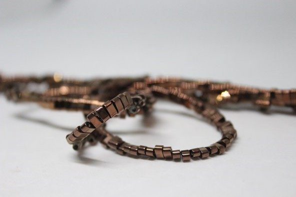 Hematit Taşı Çift Delikli/10 Adet (17455-1) - Resim 3