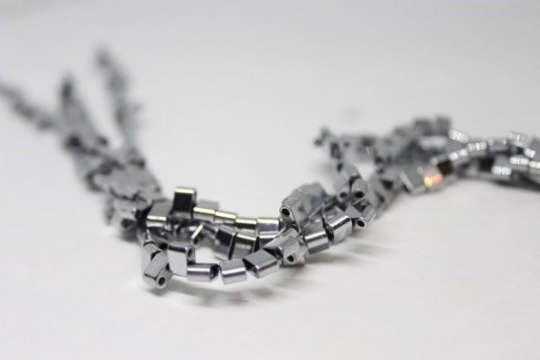 Hematit Taşı Çift Delikli/10 Adet (17380-1) - Resim 6