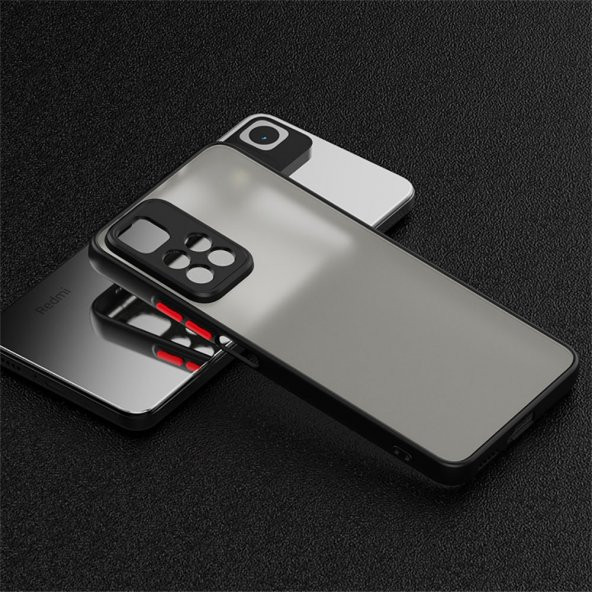 KNY Xiaomi Redmi Note 11 Pro Kılıf Silikon Kenarlı Buzlu Kamera Korumalı Hux Kapak Lacivert - 2
