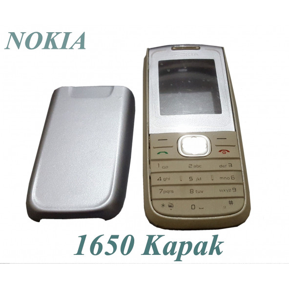 Nokia 1650 Kapak Nokia 1650 uyumlu Beyaz Gri Renk Ön Kapak Arka Kapak Tuş Takımı