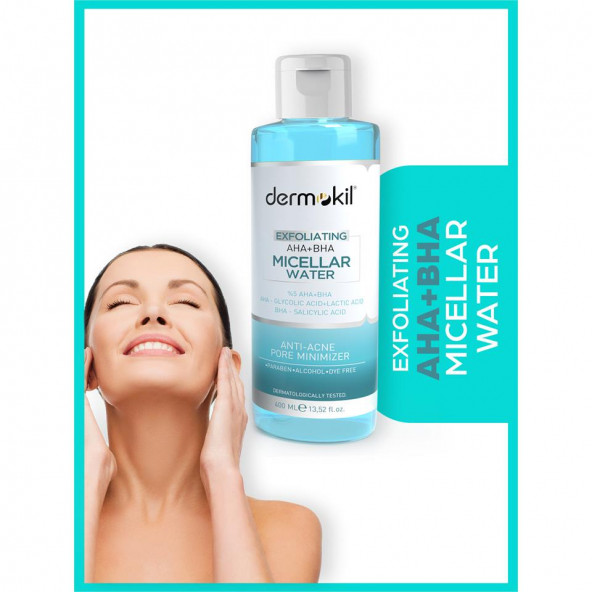DERMOKİL Exfoliating Aha+Bha Niacinamide Micellar Makyaj Temizleme Suyu 400 ml - 2