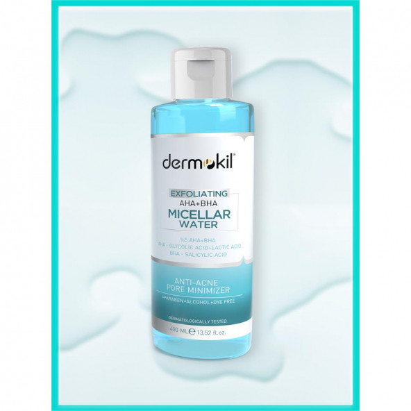 DERMOKİL Exfoliating Aha+Bha Niacinamide Micellar Makyaj Temizleme Suyu 400 ml - 4