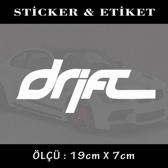 drift yazı sticker -  2 adet oto sticker yapıştırma etiket - araba motosiklet dolap kamyon atv uyumlu