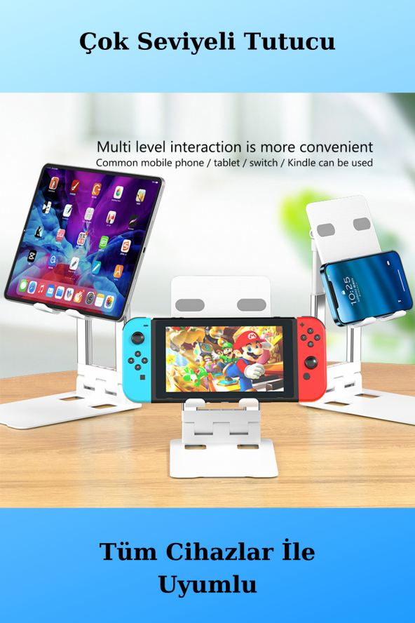 Fuchsia Ayarlanabilir Masaüstü Tablet Telefon Tutucu Stand Özellikli - 4