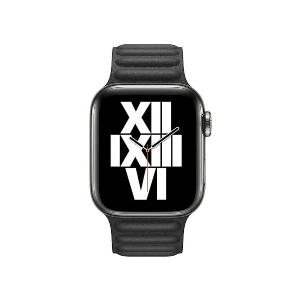 ​​​Apple Watch Ultra 49mm Kordon Saat Değildir. KRD-34 Deri Strap Kayış Lyon Tech  Siyah