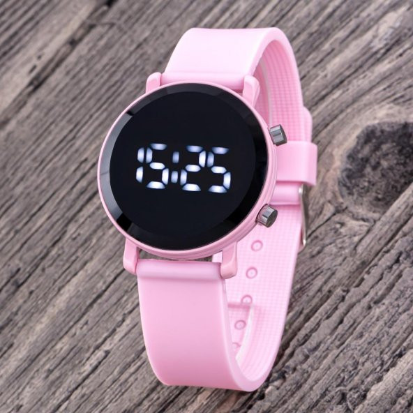 Pembe Renk Çocuk Saati - Saat Öğretici Led Watch Kadran Kız Çocuk Saati