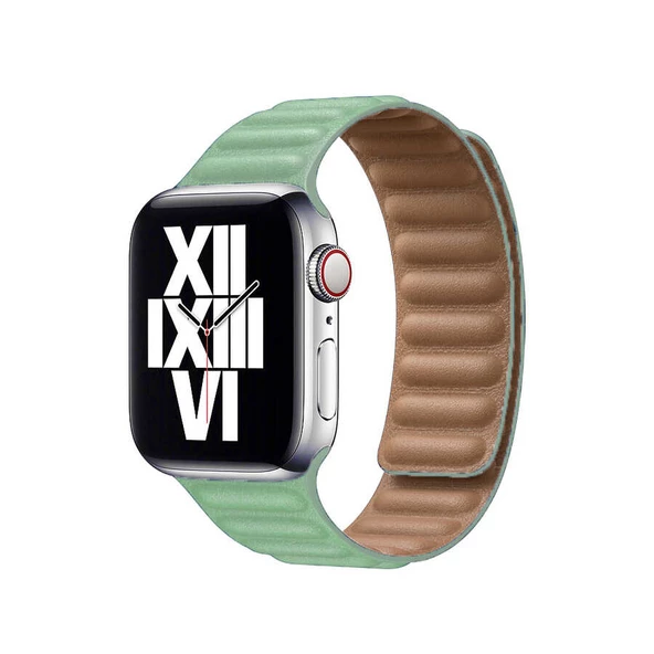 ​​​Apple Watch 38mm KRD-34 Deri Kordon Saat değildir.  Açık Yeşil