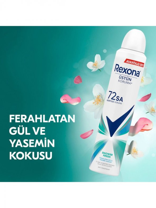 Rexona Kadın Sprey Deodorant Shower Fresh 72 Saat Kesintisiz Üstün Koruma 200 ml