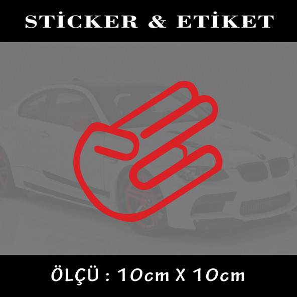 parmak işaret- oto sticker 2 ADET yapıştırma etiket - araba motosiklet dolap kamyon atv uyumlu