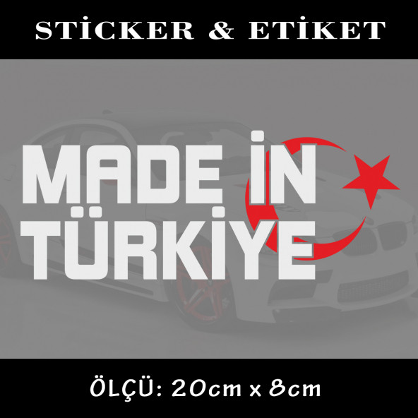 türkiye sticker ayyıldız- oto sticker yapıştırma etiket - araba motosiklet dolap kamyon atv uyumlu