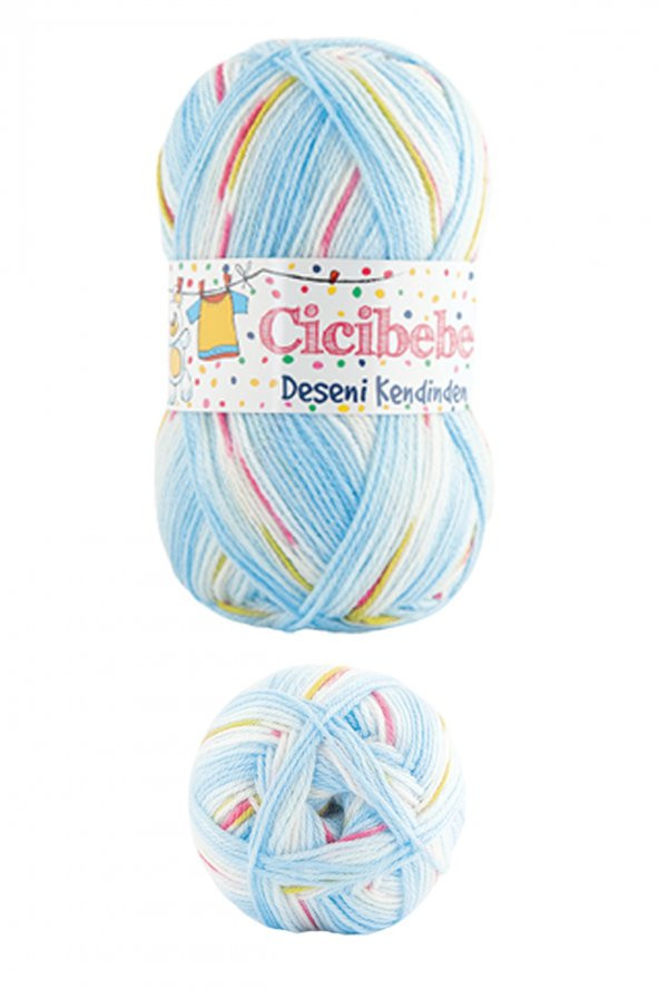 Papatya 5 Adet Cici Bebe Kendinden Desenli Akıllı İplik Battaniye Yelek Ceket Yünü İpi Renk:02 - 2