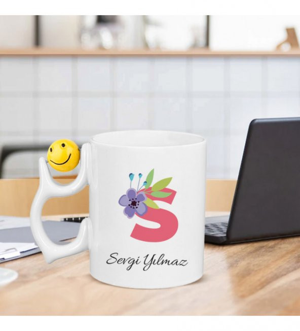 Kişiye Özel Anneler Günü Gülen Yüz Emojili Porselen Beyaz Kupa Bardak HK2653 ürün görseli