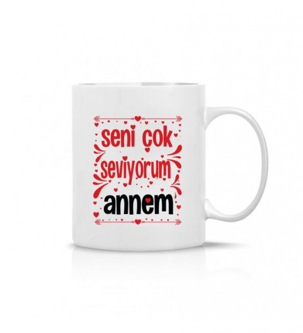 Anneler Günü Seni Seviyorum Annem Baskılı Kupa Bardak HK2632 - Resim 2