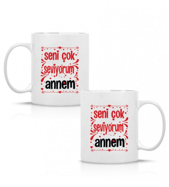 Anneler Günü Seni Seviyorum Annem Baskılı Kupa Bardak HK2632 - Resim 3