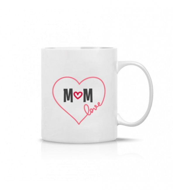 Kişiye Özel Anneler Günü Mom Love Baskılı Kupa Bardak HK2631 - 2