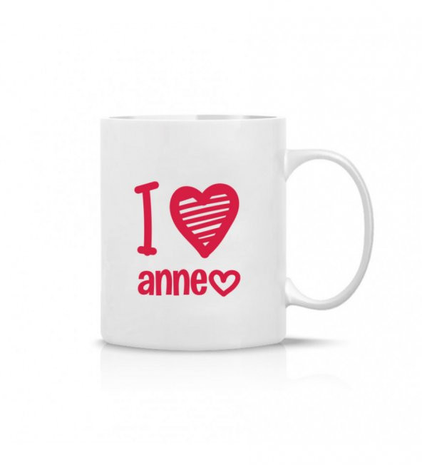 Anneler Günü "I Love Anne" Baskılı Kupa Bardak HK2629 - Resim 2
