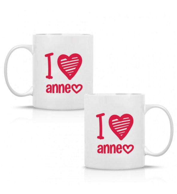 Anneler Günü "I Love Anne" Baskılı Kupa Bardak HK2629 - Resim 3