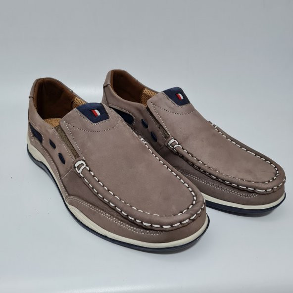 Slope Erkek Hakiki Deri Bağcıksız Marin Model Rahat Günlük Comfort Casual Ayakkabı 496012002M