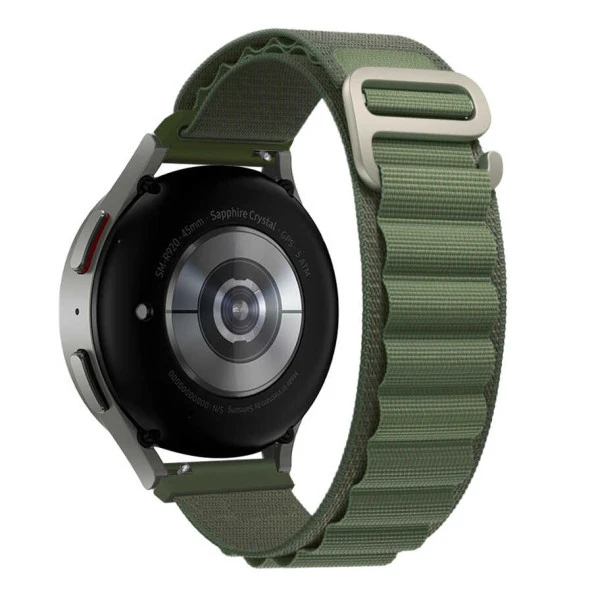 Samsung Galaxy Watch 46mm Zore KRD-74 22mm Hasır Kordon Kordon değildir.  Yeşil