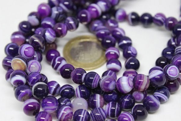 Akik Taşı Mor 8mmadet (7777-1) ürün görseli