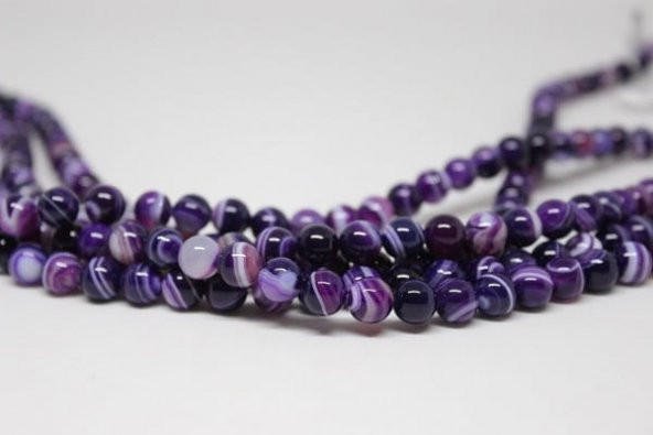 Akik Taşı Mor 8mmadet (7777-1) - Resim 2